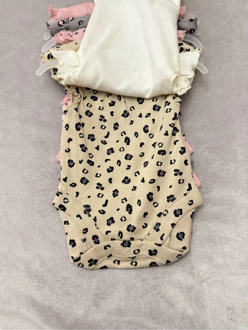 Bundles Baby Place Baby Girl 5 Pack Bodysuits Newborn 7 lbs Leopard Ruffle NWT